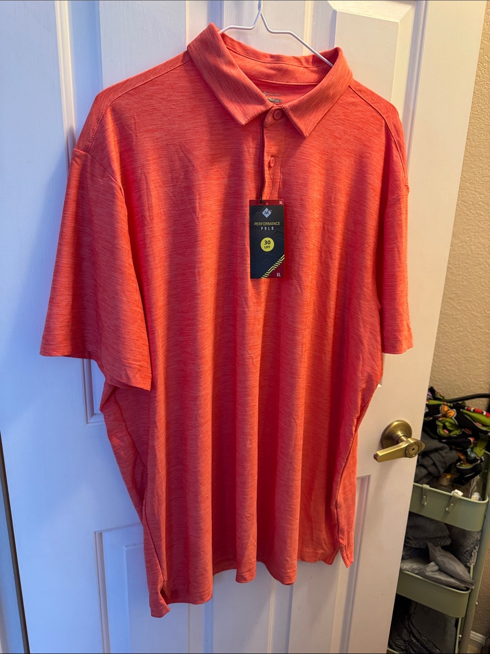 Men's Performance GOLF Polo in Coral - Performance Park With 30 UPF